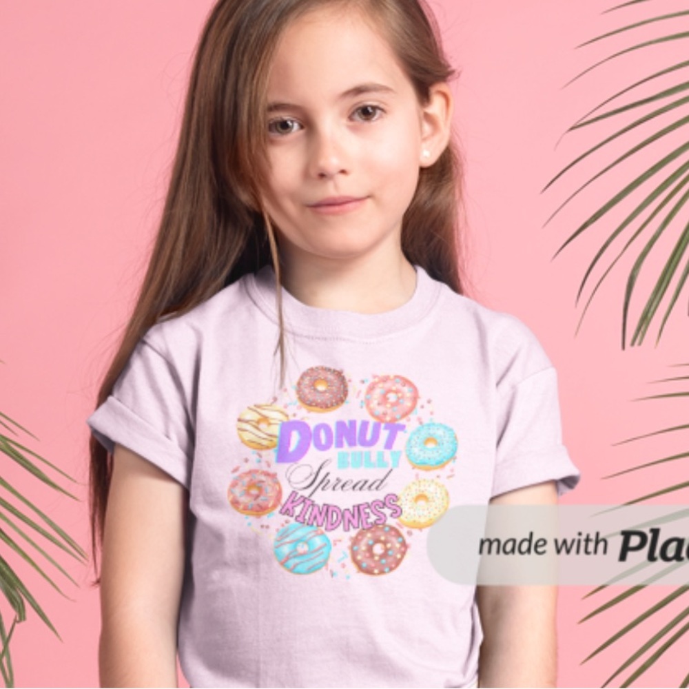 Pink Shirt Day Donut Bully Spread Kindness Custom made T-shirt